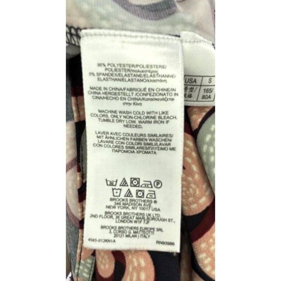 BROOKS BROTHERS Women's Tunic Top Boat Neck Long Sleeve Stretch Geometric Sz Sm - Picture 3 of 7